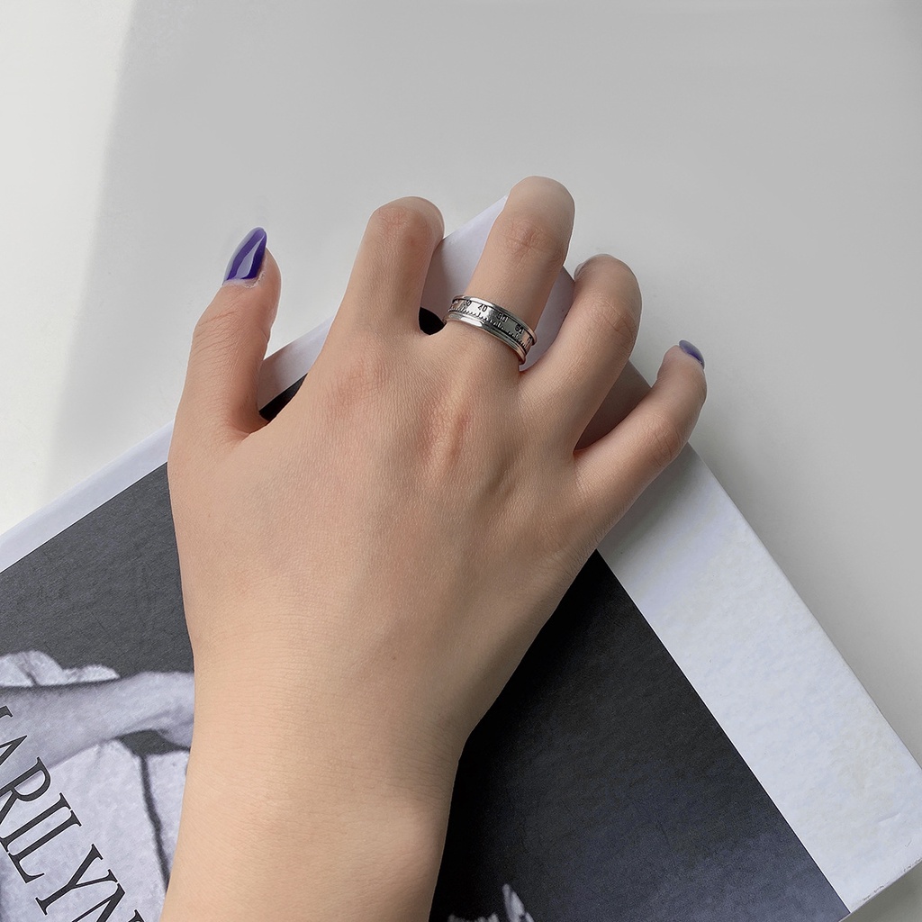 Nhẫn họa tiết chữ số đơn giản thời trang cho cặp đôi 191057