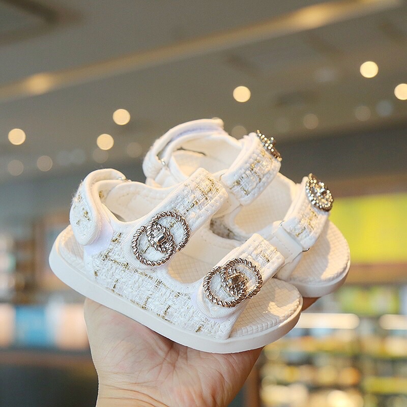 Sandal quai dán trẻ em Vải dạ thời trang mềm êm cho bé mã SDD3
