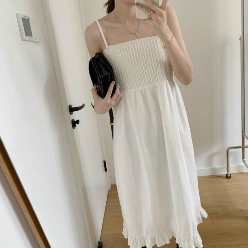 HÀNG SẴN HÀNG SẴN ĐẦM MAXI TRẮNG 2S XẾP LI NGỰC SIÊU HOT SIÊU HOT | BigBuy360 - bigbuy360.vn