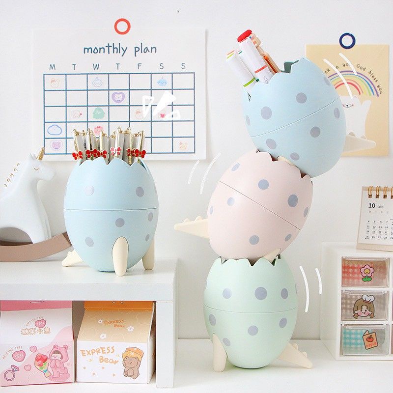 Ống cắm bút, cọ trang điểm kiểu trứng khủng long cute