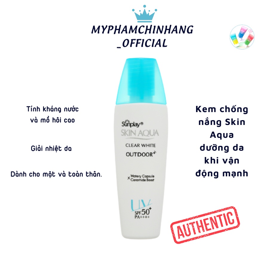 Kem chống nắng Skin Aqua dưỡng da khi vận động mạnh CLEAR WHITE OUTDOOR