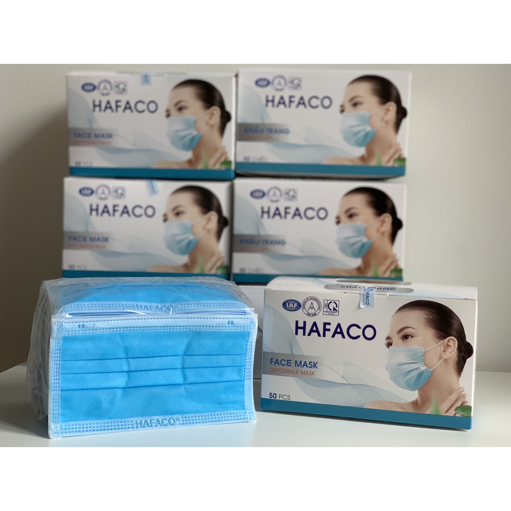 Khẩu Trang Y Tế 4 lớp HAFACO (Hộp 50 cái)