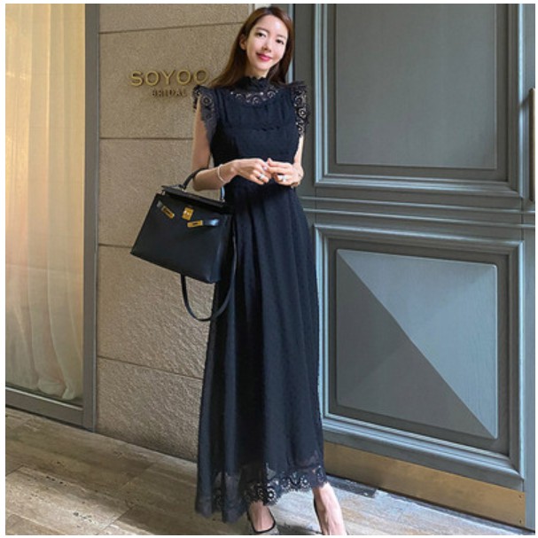 Đầm Maxi dài thanh lịch thời trang Hàn Quốc sành điệu cho nữ