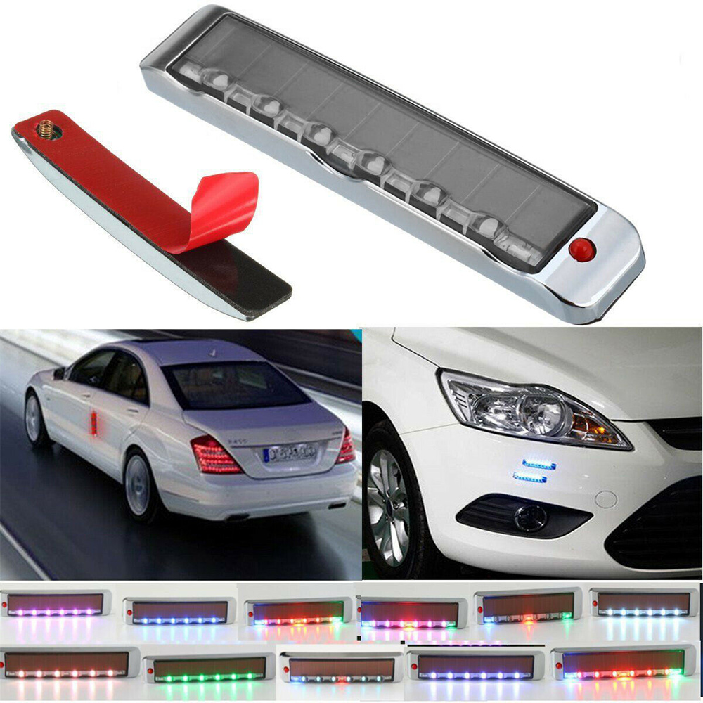 Car Solar Emergency Mini LED Light Bar Car Door Warning LED Side Signal Blinker Strobe Light Bar