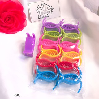 (Sỉ) Set 12 kep càng cua 3 răng nhiều màu, kẹp tóc Orin ( K983 x12)
