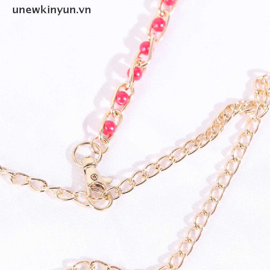 Thắt lưng chuỗi dây xích đính ngọc trai giả có thể điều chỉnh thời trang cho nữ