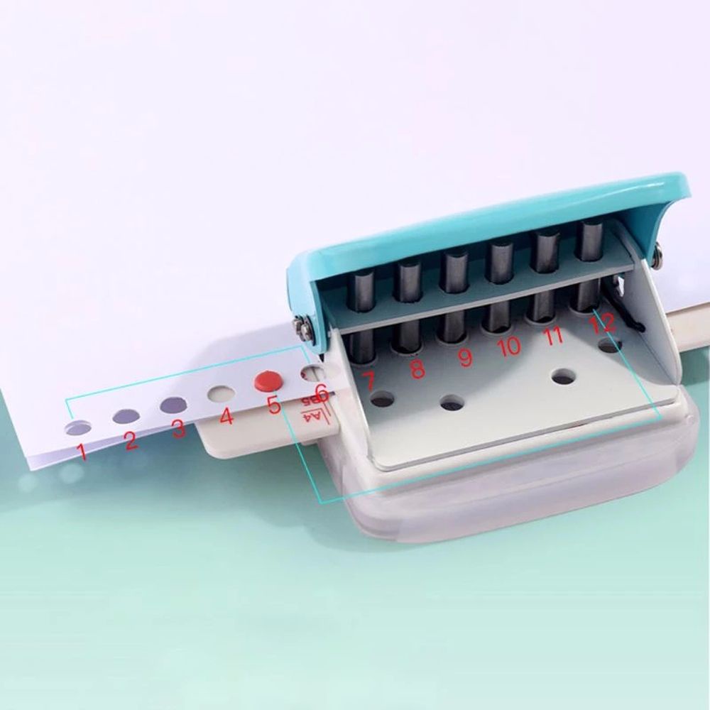 Aaron1 Dụng Cụ Bấm Lỗ Giấy 6 Lỗ Bằng Kim Loại Cỡ A4 A5 B5 6mm