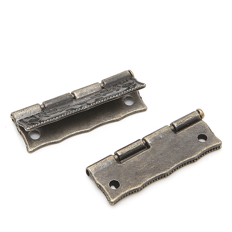 Bộ 2 bản lề gắn cửa tủ/hộp trang sức màu đồng cổ điển 35x28mm