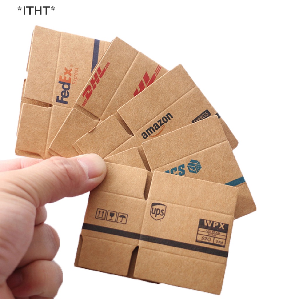 1 Bộ Hộp Carton Chuyển Phát Nhanh Mini 1: 12 Trang Trí Nhà Búp Bê