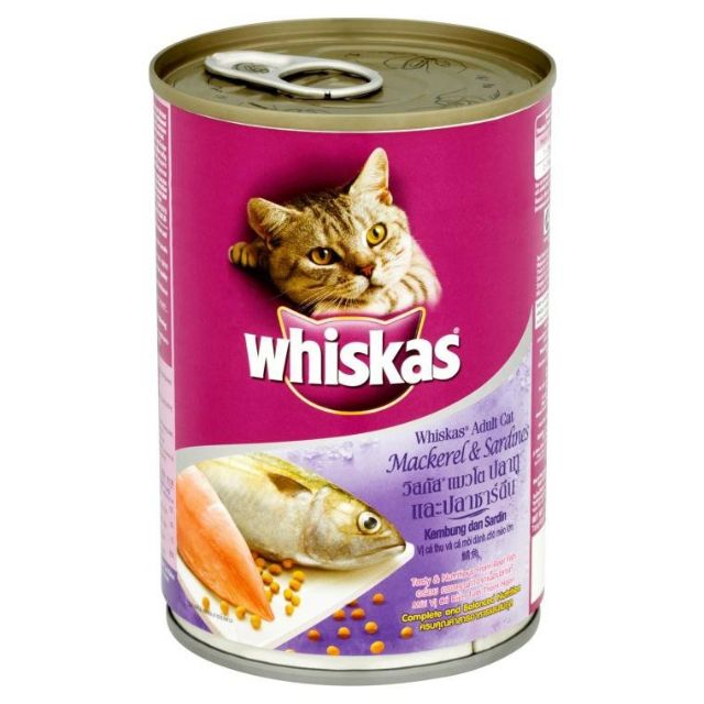 PATE WHISKAS cho mèo vị cá thu lon 400g