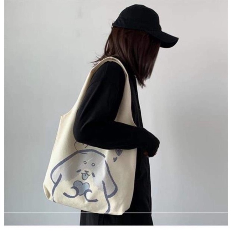 Túi quai tròn cún tim chữ Hàn HT0921