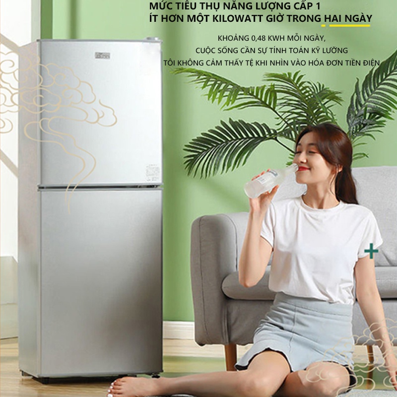 Tủ lạnh 2 ngăn 118 lít thương hiệu làm lạnh nhanh ngăn đá và ngăn lạnh giữ đồ luôn tươi mới ，Thân hình nhỏ, dung tích