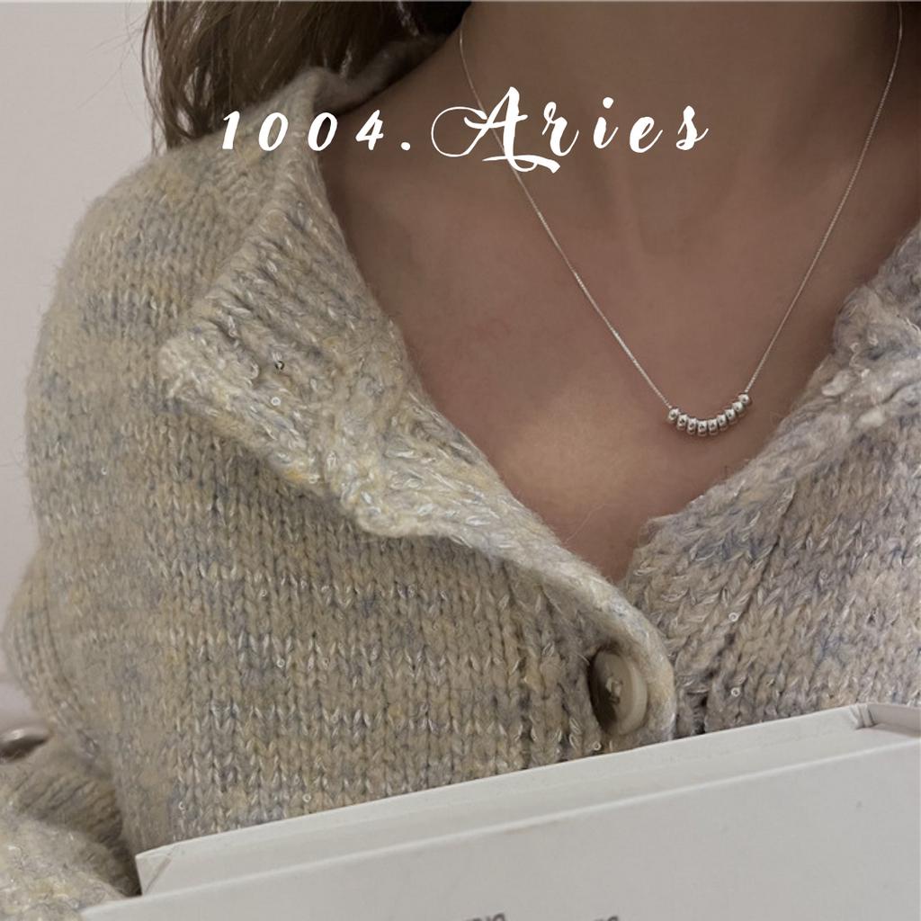Dây chuyền nữ mảnh mặt tròn nối bạc - 1004.ARIES