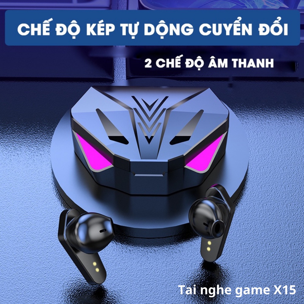 Tai Nghe Bluetooth Không Dây Gaming X15 Tm Shop,tai Nghe Tws Gaming X15 Bluetooth 5.0 Có Mic Độ Trễ Cực Thấp Chính Hãn
