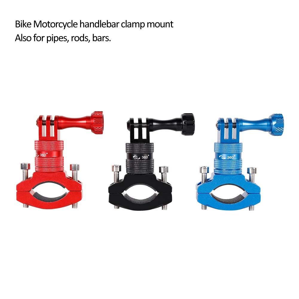 Giá đỡ kẹp camera hành trình GOPRO bằng hợp kim nhôm xoay 360 độ gắn tay lái xe đạp leo núi/ xe máy