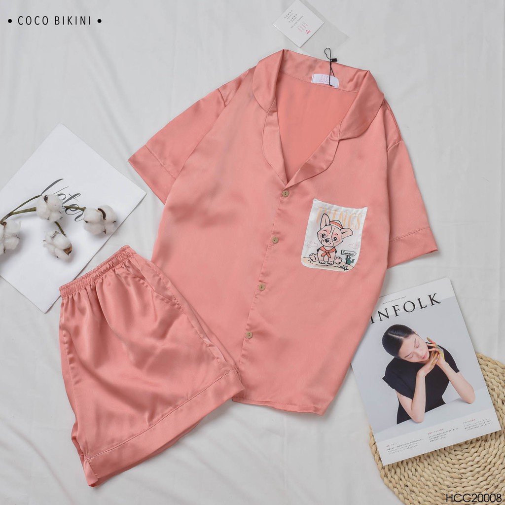 𝑪𝑶𝑪𝑶 𝑩𝑰𝑲𝑰𝑵𝑰 Bộ Đồ Ngủ - Đồ Mặc Nhà Lụa Satin ( HCC20008 ) | BigBuy360 - bigbuy360.vn