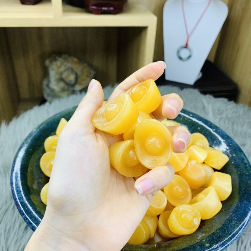 Thỏi Đá Vàng Mini Trang Trí Bàn Làm Việc, Bàn Học Thu Hút Tài Lộc UPCARA