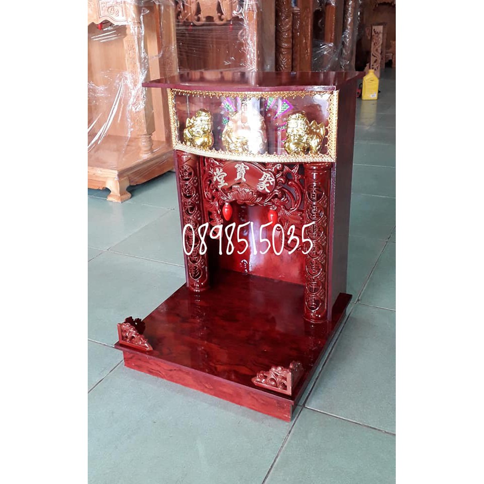 Bàn thờ thần tài ông địa có hộp đèn - Đồ Gỗ Vinh