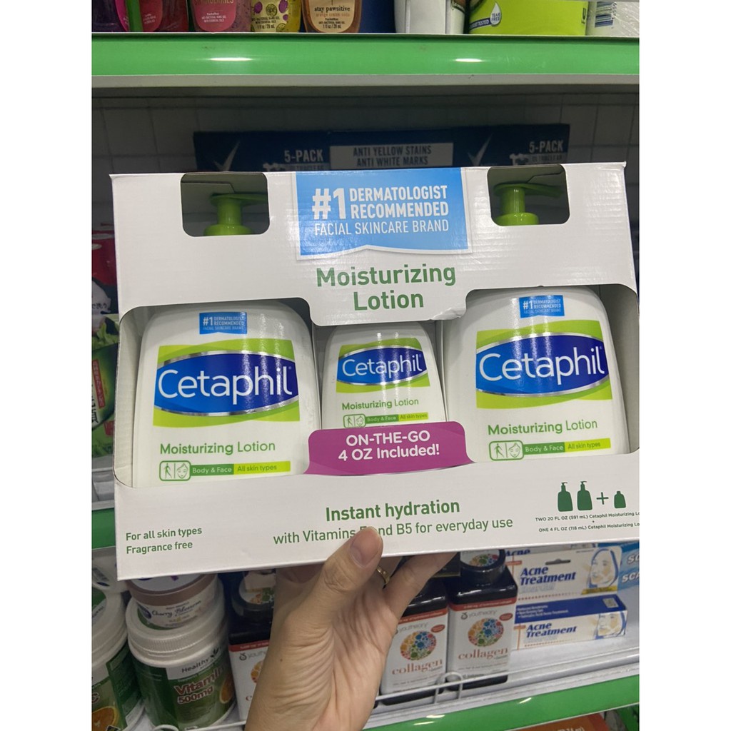 [DƯỠNG THỂ] Sữa Dưỡng Ẩm Toàn Thân Cetaphil Moisturizing Lotion Body &amp; Face Set 3 Chai - USA