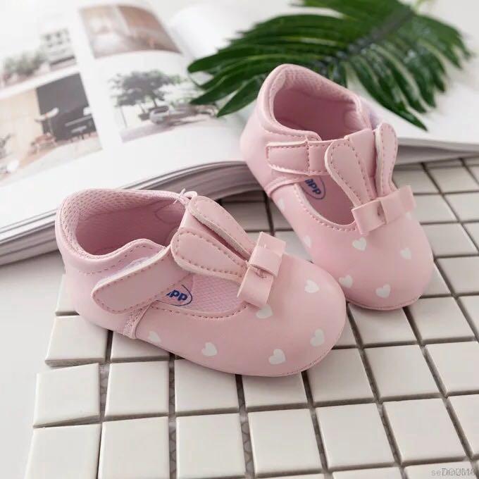 Giày da PU đế mềm đáng yêu dành cho bé gái tập đi