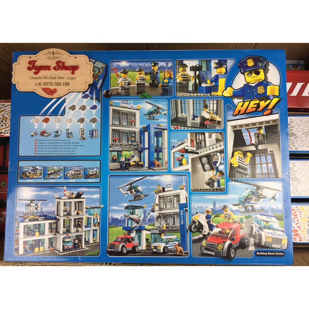 Đồ chơi xếp hình Lego Trụ Sở Cảnh Sát Bela 10424 Lego City Police Station  60047 Mẫu lắp ráp lego cho bé Xe cảnh sát