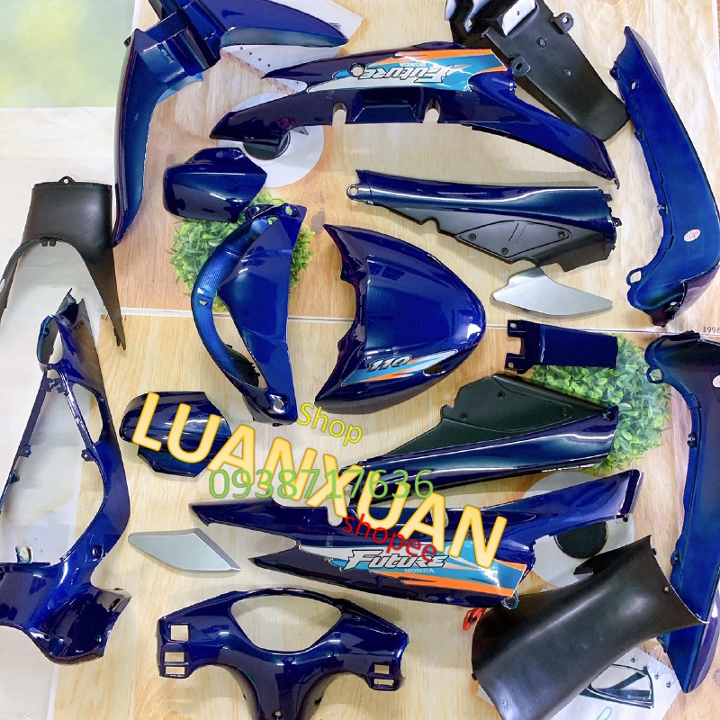 Fuil Dàn áo xe FUTURE 1 màu Xanh TÍM -Bộ yếm lắp KHÍT xe future đời 2001-2003,nhựa trắng nguyên sinh ABS LOẠI ĐẸP