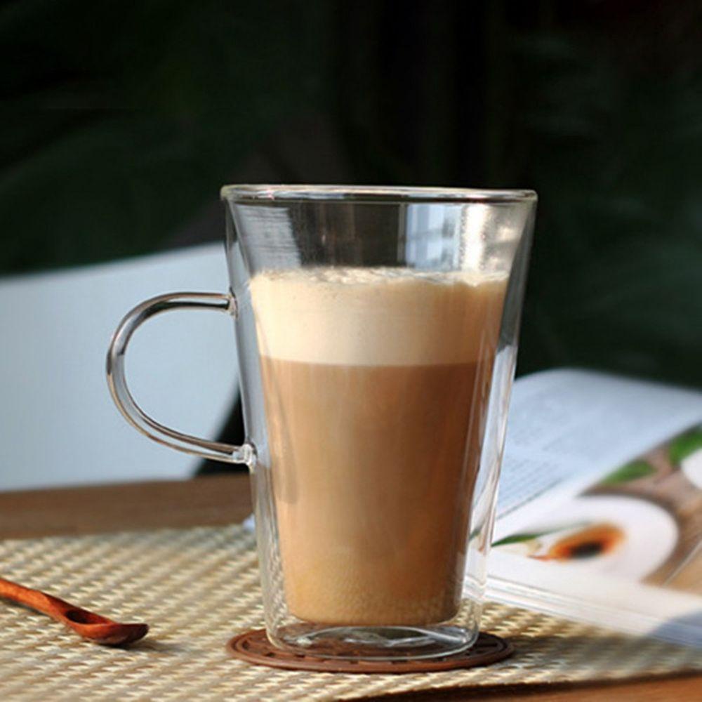 Cốc Thủy Tinh Hai Lớp Cách Nhiệt Có Tay Cầm Dùng Cho Nhà Bếp