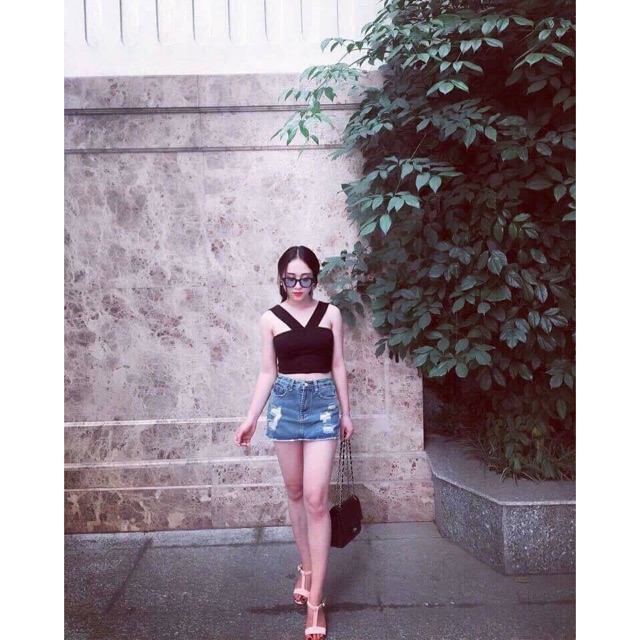 Áo Yếm Croptop - Yếm V Bản To
