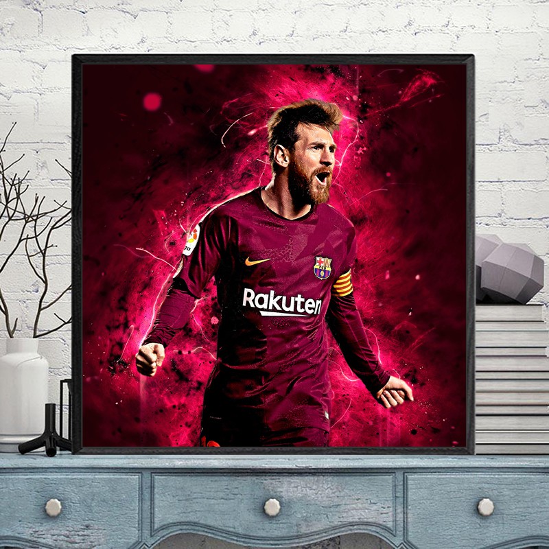 Tranh Treo Tường Cầu Thủ Bóng Đá Messi tại Barcelona, Trang Trí Phòng Thêm Sang Trọng