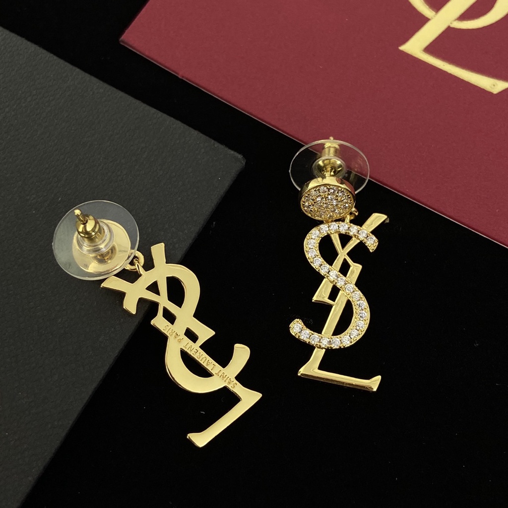 Khuyên Tai Kim Loại Bạc 925 Đính Kim Cương Không Gây Dị Ứng Phong Cách Mới Cho Nữ