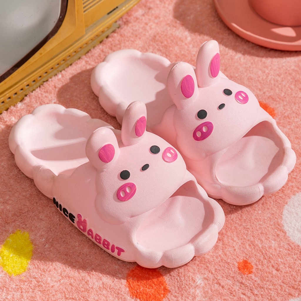 Dép bánh mì hình tai thỏ dễ thương cho bé gái chất cao su siêu nhẹ- Có size mẹ con