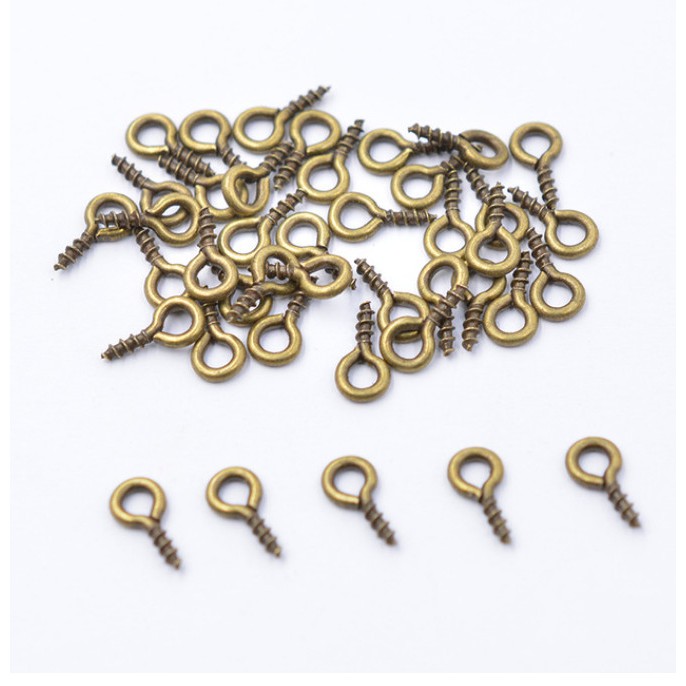 Set 200 móc khóa kẹp mắt nhỏ kích thước 4x8mm/5x10mm dùng làm trang sức thủ công