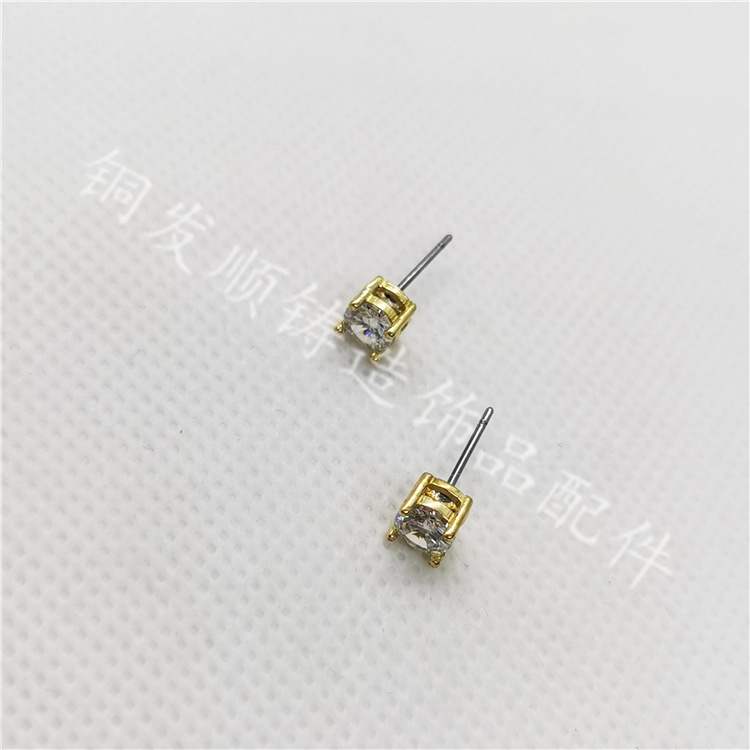 Khuyên Tai Đính Đá Zircon Nhỏ Nhắn Dễ Thương Thời Trang Cho Nữ