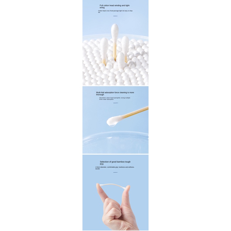 Hộp 100 Tăm Bông Cotton Hai Đầu Mềm Mại Đa Năng Chất Lượng Cao
