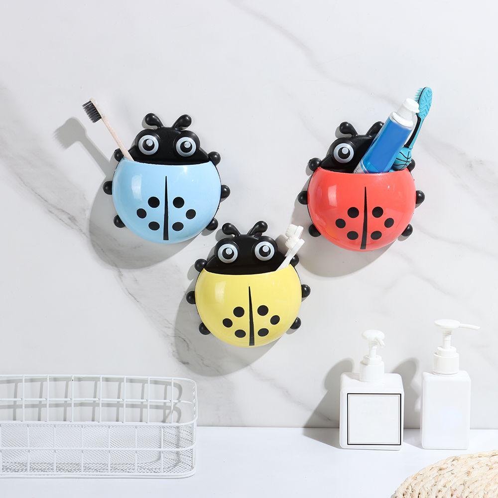 YNATURAL Giá Đỡ Bàn Chải Đánh Răng / Bút Chì Gắn Tường Kèm Cốc Hút Tiện Dụng