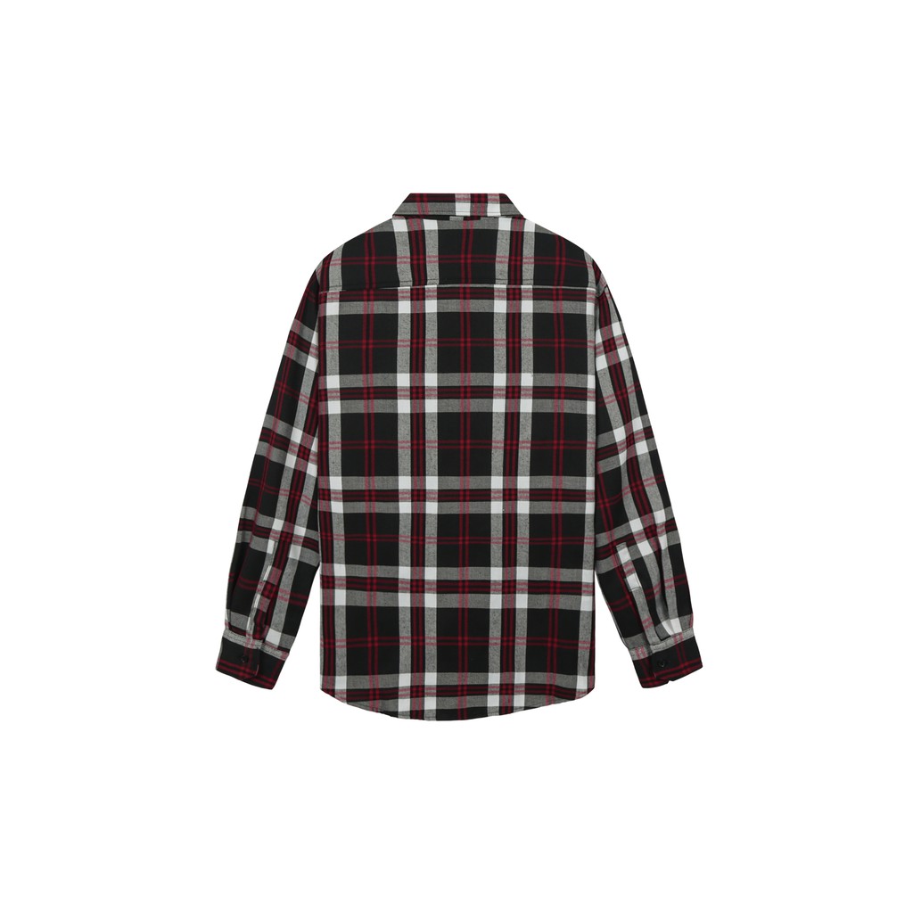 Áo Sơ Mi Flannel Màu Đỏ Sọc Xám