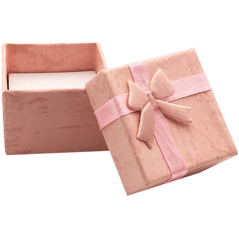Bộ 5 Hộp Đựng Trang Sức 4*4cm Đính Nơ Phong Cách Sang Trọng