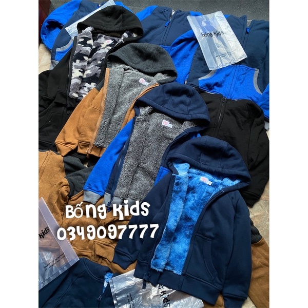 Áo Khoác Hoodie Bé Trai Lót Lông Cừu WonderNation(gạch tên hãng)