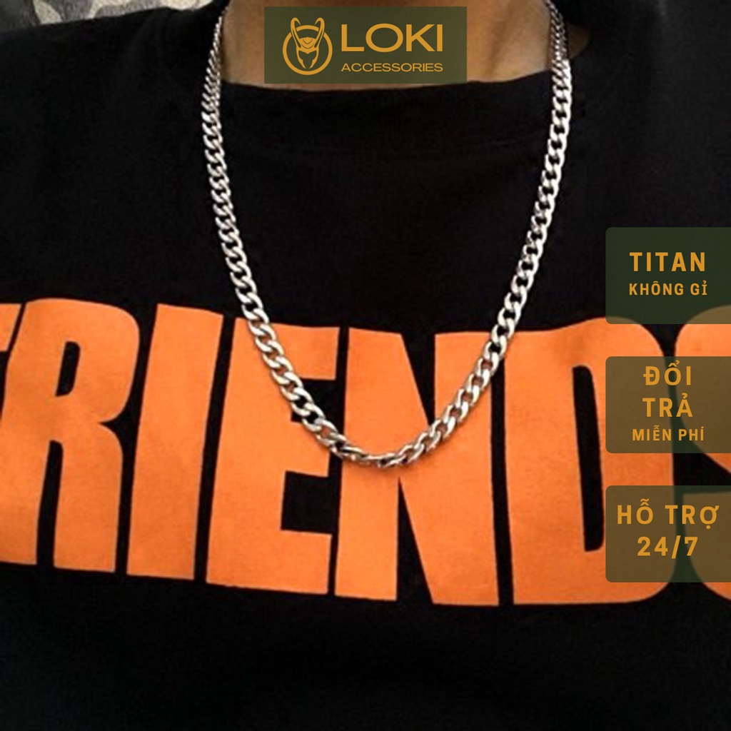 Vòng Cổ Unisex Nam Nữ Dạng Chuỗi Trơn Phụ Kiện Thời Trang Loki Acessories Phong Cách Basic Chất Liệu Titan- Chuỗi Trơn