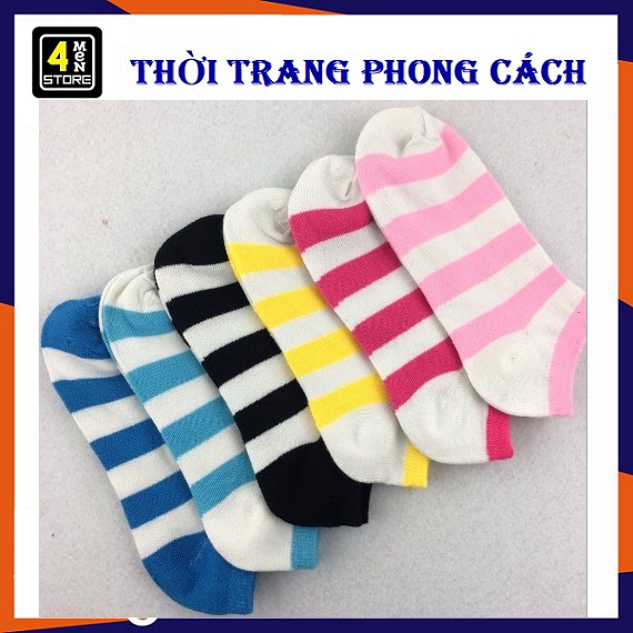 Combo 10 Tất Sọc Màu Giá Rẻ ( Nhiều Màu)
