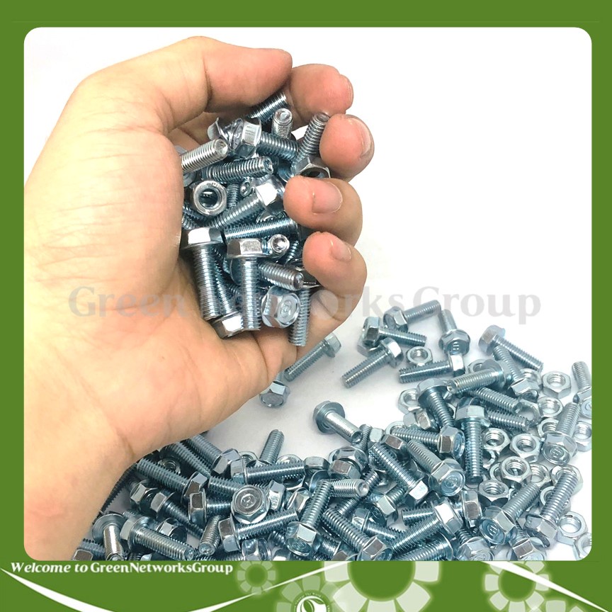 Bộ 100 ốc tán bông lục giác 6ly2 Greennetworks