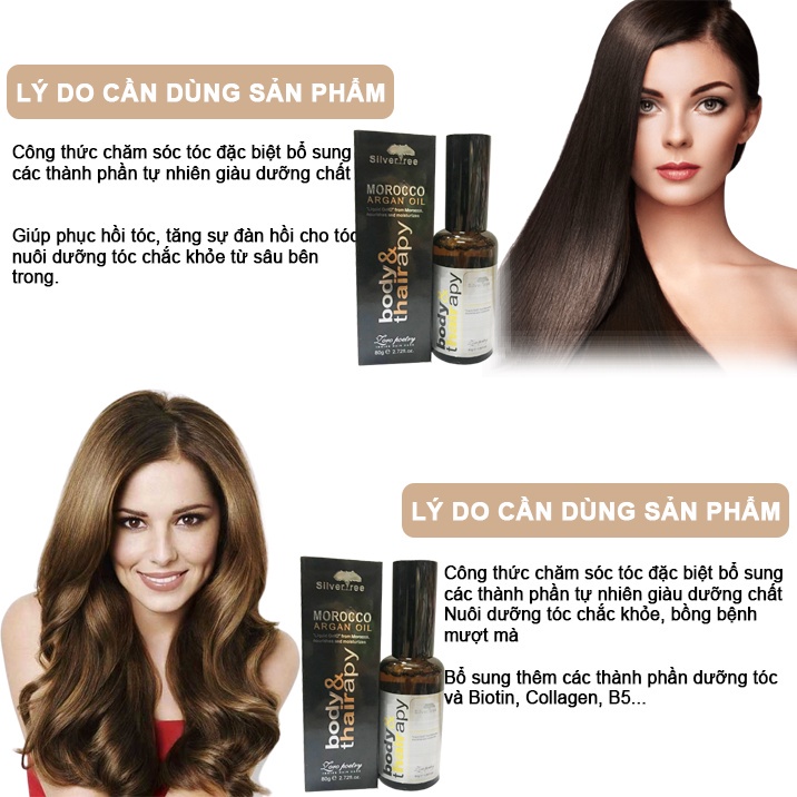 Tinh dầu dưỡng tóc morocco argan oil body & hair 80ml