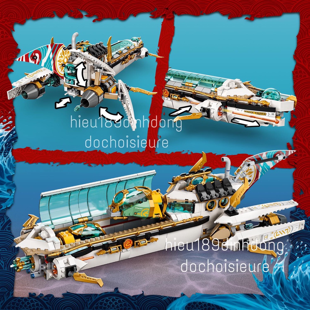 Lắp ráp xếp hình Chiến Hạm Dũng Mãnh Hydro Bounty của ninja 71756 60086