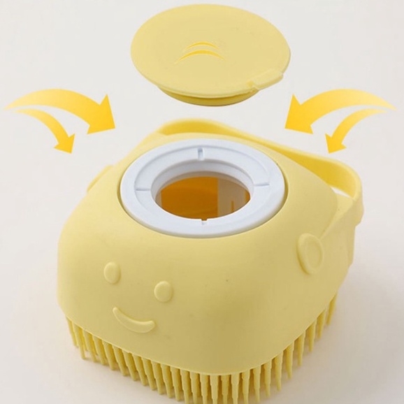 Bông tắm silicon có ngăn đựng xà bông hình vuông, nhựa tạo bọt xà phòng Con Mèo Xiêm