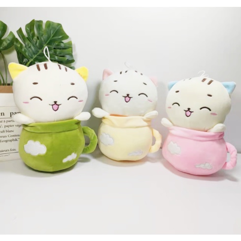 Mèo ngồi cốc cafe bông G25B58 25cm gấu bông dễ thương
