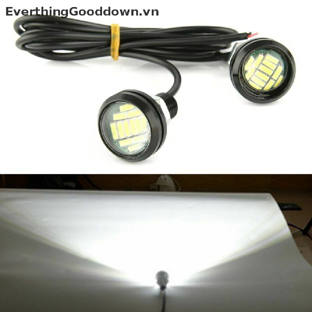 2 Đèn LED Mắt Đại Bàng Ánh Sáng Trắng DC 12V 5W Cho Xe Hơi