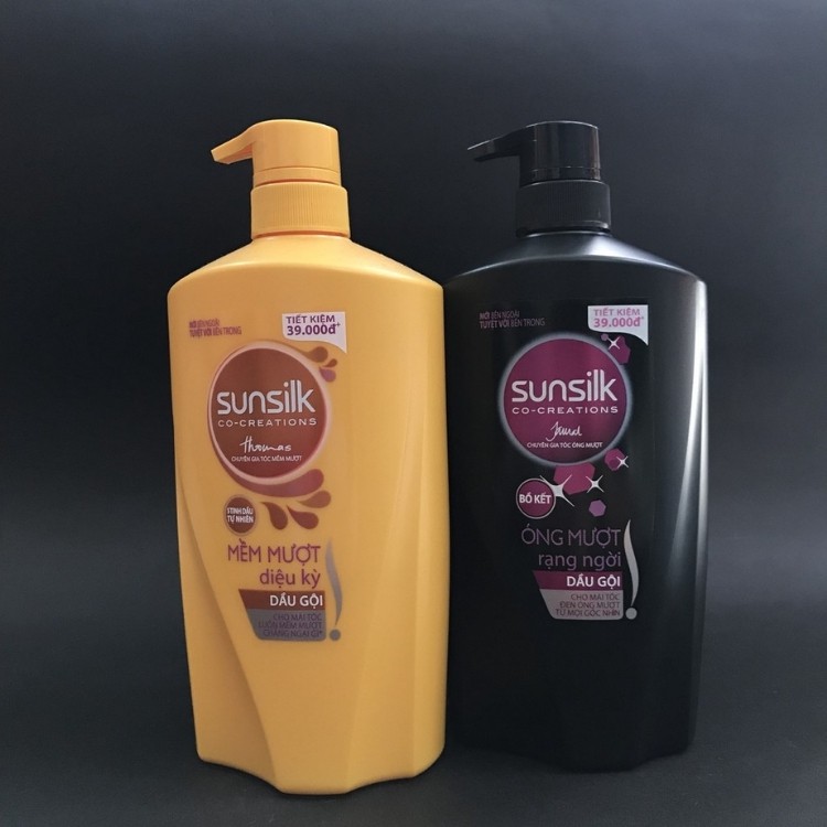 Dầu gội Sunsilk mềm mượt diệu kì chai vàng đen 900gr