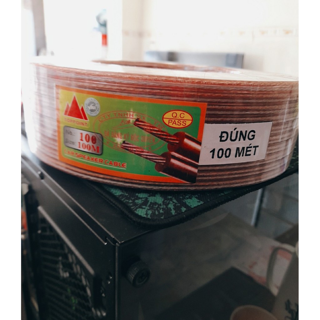 Cuộn 100 mét Dây Loa 100tim, dây loa núi chính hãng (tải loa công suất cao)