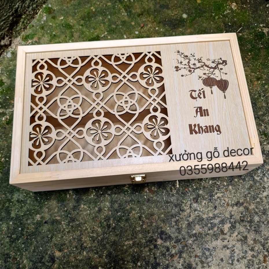 Hộp Gỗ Đựng Qùa Tết, Qùa Biếu Hoặc Mứt Làm Qùa Tặng Giá Rẻ- Woody Box