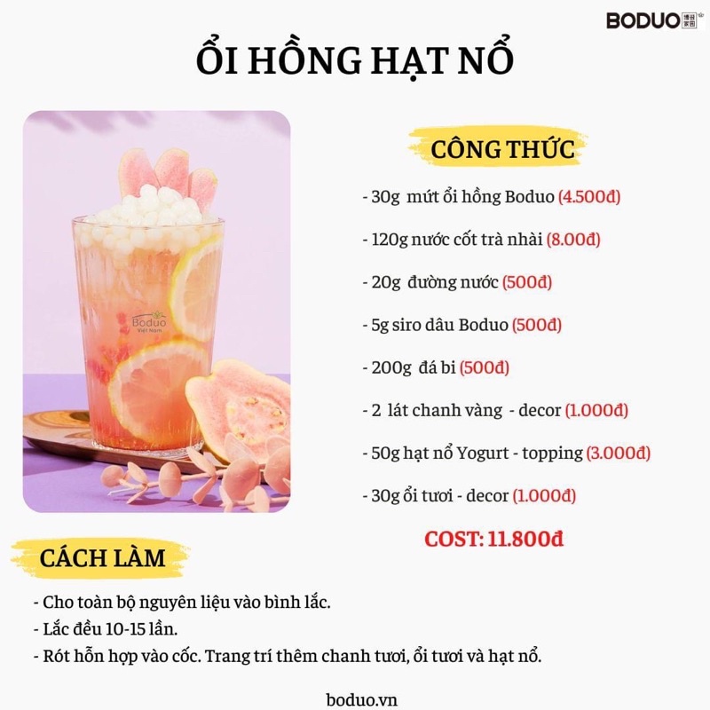 Mứt ổi hồng Boduo Làm trà ổi hồng - Có công thức